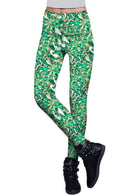 Nephrite Fantasy Lucy Printed Performance Leggings - Women-Nephrite Fantasy-XS-Green/White-JadeMoghul Inc.