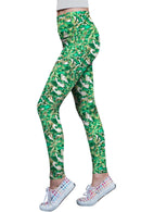 Nephrite Fantasy Lucy Printed Performance Leggings - Women-Nephrite Fantasy-XS-Green/White-JadeMoghul Inc.