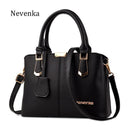 Nevenka Women Bag Lady Handbag OL Style Shoulder Bags Casual Zipper Messenger Bags PU Leather Bag Brand Name Tote Satchel Sac-black-JadeMoghul Inc.