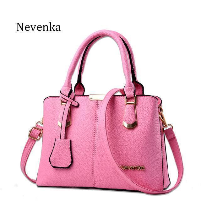 Nevenka Women Bag Lady Handbag OL Style Shoulder Bags Casual Zipper Messenger Bags PU Leather Bag Brand Name Tote Satchel Sac-pink-JadeMoghul Inc.