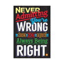 NEVER ADMITTING YOURE WRONG POSTER-Learning Materials-JadeMoghul Inc.