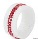 New 10MM Black and White 2 Row Crystal Ceramic Ring Women Engagement Promise Wedding Band Gifts For Women-6-Red-JadeMoghul Inc.