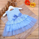 New 2014 girls princess dress/Multi-colored lace tutu dress/Elegant girl dress with bowknot/Summer hot sale-Blue-0-3 months-JadeMoghul Inc.