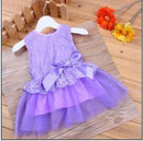 New 2014 girls princess dress/Multi-colored lace tutu dress/Elegant girl dress with bowknot/Summer hot sale-Lavender-0-3 months-JadeMoghul Inc.