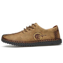 New 2017 Fashion Comfortable Breathable Men Falt Shoes Lace-up Solid Split Leather Male Causal Shoes huarache Hot Sale-601brown-6.5-JadeMoghul Inc.