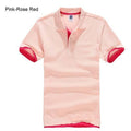 New 2017 Men's Brand Polo Shirt For Men Designer Polos Men Cotton Short Sleeve shirt Brands jerseys golftennis Free Shipping-pink Rose red-XS-JadeMoghul Inc.