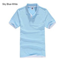 New 2017 Men's Brand Polo Shirt For Men Designer Polos Men Cotton Short Sleeve shirt Brands jerseys golftennis Free Shipping-sky blue white-XS-JadeMoghul Inc.