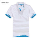 New 2017 Men's Brand Polo Shirt For Men Designer Polos Men Cotton Short Sleeve shirt Brands jerseys golftennis Free Shipping-white Blue-XS-JadeMoghul Inc.