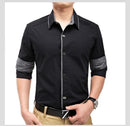 New 2017 Spring Autumn Cotton Dress Shirts High Quality Mens Casual Shirt,Casual Men Plus SizeXXXL Slim Fit Social Shirts-Black-M-JadeMoghul Inc.