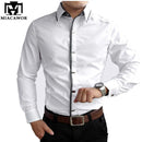 New 2017 Spring Autumn Cotton Dress Shirts High Quality Mens Casual Shirt,Casual Men Plus SizeXXXL Slim Fit Social Shirts-Black-M-JadeMoghul Inc.