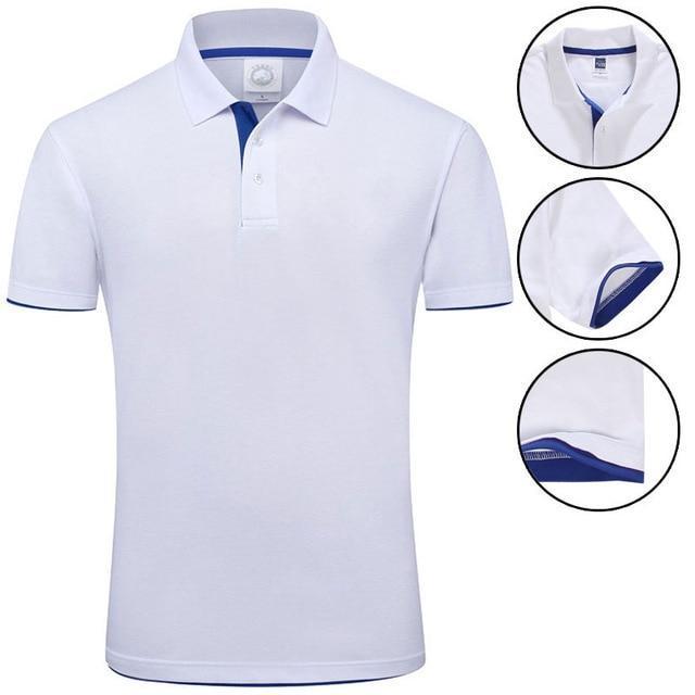New 2018 MYDBSH Brand Polo Shirt For Men Designer Polo Men Shirt Soft Cotton Short Sleeve Polo Shirt Men Famous Brand Clothing-White Royal-S-JadeMoghul Inc.