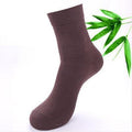 New 5 Pairs High Quality Men Cotton And Bamboo Fiber Socks-Chocolate Color-One Size-JadeMoghul Inc.