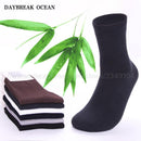 New 5 Pairs High Quality Men Cotton And Bamboo Fiber Socks-Chocolate Color-One Size-JadeMoghul Inc.