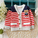 New Arrival Baby sweater 2017 Autumn Kids Boys Girls Children knitted Sweaters Shirts Bear Teddy knit baby cardigan TN020-Red-3M-JadeMoghul Inc.
