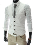 New Arrival Dress Vests For Men - Slim Fit Mens Suit Vest-white-M-JadeMoghul Inc.