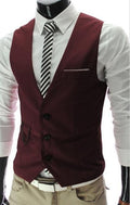 New Arrival Dress Vests For Men - Slim Fit Mens Suit Vest-wine red-M-JadeMoghul Inc.