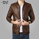 New Arrival Leather Jacket - MenOutwear-Brown-M-JadeMoghul Inc.