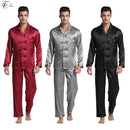 New Arrival Men Stain Silk Pajama Set / Modern Style Silk Nightgown-Blue-M-JadeMoghul Inc.