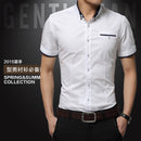 New Arrival Men's Summer Business Short Sleeves Turn-down Collar Shirt-White-4XL-JadeMoghul Inc.