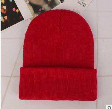 New Autumn Winter Casual Set Head Beanies Men Women Couple Knit Caps-red-JadeMoghul Inc.