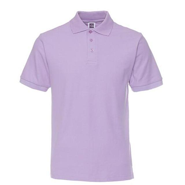 New Brand Men Polo Shirts Mens Cotton Short Sleeve Polos Shirt Casual Solid Color Shirt Camisa Polo Masculina De Marca S-3XL-light purple-S-JadeMoghul Inc.