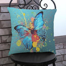 New Butterfly Painting Linen Cushion Throw Waist Sofa Home Decor Sierkussen Almofadas Infantil-White-JadeMoghul Inc.