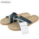 New Canvas Linen Non-Slip Designer Flat Sandals / Home Slippers-GRAY-7.5-JadeMoghul Inc.