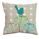 NEW Cotton Linen Square 18" Cute Birds and Tree Printed Decorative Sofa Throw Cushion Pillows Outdoor Home Decor Cojines-1-45X45CM No Filling-JadeMoghul Inc.