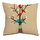 NEW Cotton Linen Square 18" Cute Birds and Tree Printed Decorative Sofa Throw Cushion Pillows Outdoor Home Decor Cojines-2-45X45CM No Filling-JadeMoghul Inc.