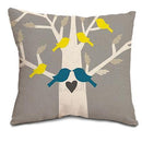 NEW Cotton Linen Square 18" Cute Birds and Tree Printed Decorative Sofa Throw Cushion Pillows Outdoor Home Decor Cojines-4-45X45CM No Filling-JadeMoghul Inc.