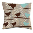 NEW Cotton Linen Square 18" Cute Birds and Tree Printed Decorative Sofa Throw Cushion Pillows Outdoor Home Decor Cojines-5-45X45CM No Filling-JadeMoghul Inc.