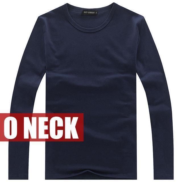 New Cotton Long Sleeve V-Neck Shirt-V neck Black-S-JadeMoghul Inc.