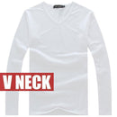New Cotton Long Sleeve V-Neck Shirt-V neck White-S-JadeMoghul Inc.