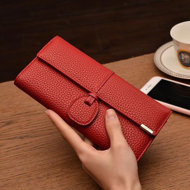 New Design Leather Wallets Women Luxury Brand Purses Woman Wallet Long Hasp Female Purse Card Holder Clutch Feminina Carteira-red-JadeMoghul Inc.
