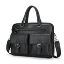 New Design Men's Briefcase Satchel Bags For Men Business Fashion Messenger Bag 14' Laptop Bag-Horizontal Black-China-JadeMoghul Inc.