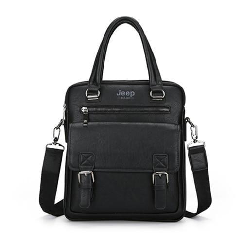 New Design Men's Briefcase Satchel Bags For Men Business Fashion Messenger Bag 14' Laptop Bag-Vertical Black-China-JadeMoghul Inc.