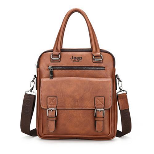 New Design Men's Briefcase Satchel Bags For Men Business Fashion Messenger Bag 14' Laptop Bag-Vertical Brown-China-JadeMoghul Inc.