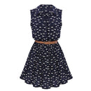 New Design Women Shirt Dress / Cat Footprints Pattern Thin Shirt Dress-S-JadeMoghul Inc.