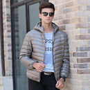 New Duck Down Jacket - Men Winter Warm Light Thin Jacket-Khaki-S-JadeMoghul Inc.