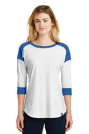 New Era Ladies Heritage Blend3/4-Sleeve Baseball Raglan Tee. LNEA104-T-shirts-Royal/ White-4XL-JadeMoghul Inc.