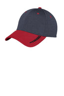 New Era Shadow Stretch Heather Colorblock Cap. NE704-Caps-Scarlet/ Navy Shadow Heather-S/M-JadeMoghul Inc.