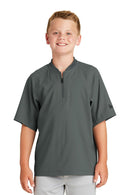 New Era Youth Cage Short Sleeve 1/4-Zip Jacket. YNEA600-Youth-Graphite-XL-JadeMoghul Inc.