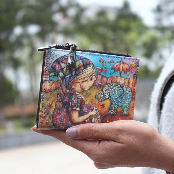 New Fashion cartoon wallet brand designed short women wallet zipper female purse card holder Carteira-beige-JadeMoghul Inc.