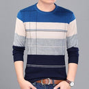 New Fashion Casual Men Sweater - Slim Fit Knitting Sweaters Stripe Sweater-Navy-XXXL-JadeMoghul Inc.