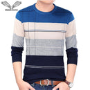 New Fashion Casual Men Sweater - Slim Fit Knitting Sweaters Stripe Sweater-Navy-XXXL-JadeMoghul Inc.