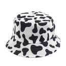 New Fashion Cow Print Hat White Black Bucket Hat Reversible Fisherman Caps Summer Hats For Women Gorras AExp