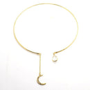 New fashion jewelry stone moon with crystal torques necklace gift for women girl N2057--JadeMoghul Inc.