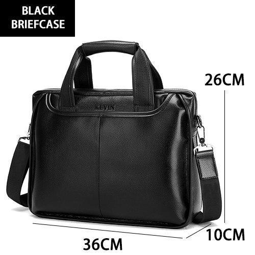 New Fashion Pu male commercial briefcase / Leather vintage men's messenger bag/casual Large Size Business bag-Black-JadeMoghul Inc.