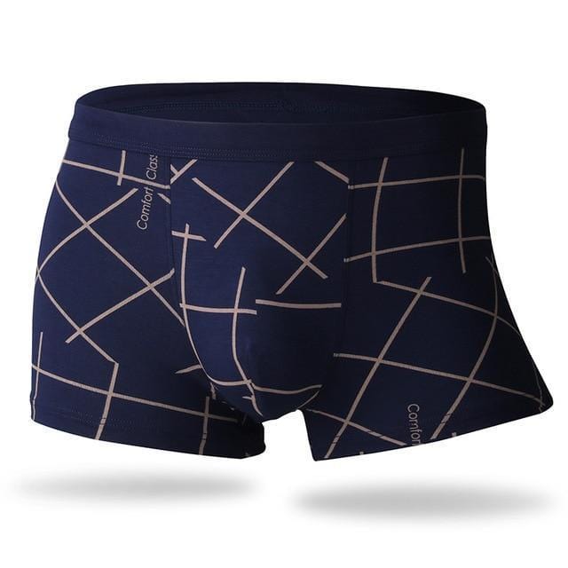 New Fashion Sexy Mens Boxer Shorts Soft Breathable Panties Middle-waisted Male Underpants-8627 Navy-L-JadeMoghul Inc.