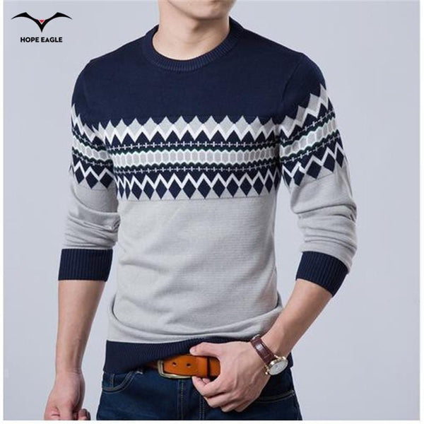 New Fashionable Casual O-Neck Slim Fit Men Sweaters-red-M-JadeMoghul Inc.